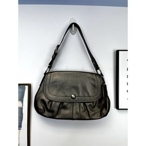 Coach F13729 Soho Pleated 100% Leather Metallic Shoulder Bag
